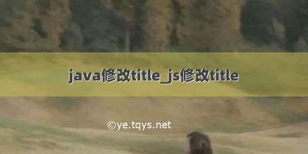 java修改title_js修改title