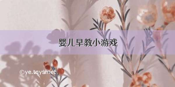 婴儿早教小游戏