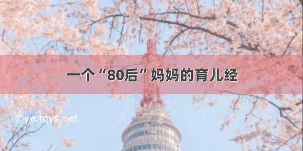 一个“80后”妈妈的育儿经