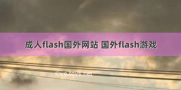 成人flash国外网站 国外flash游戏