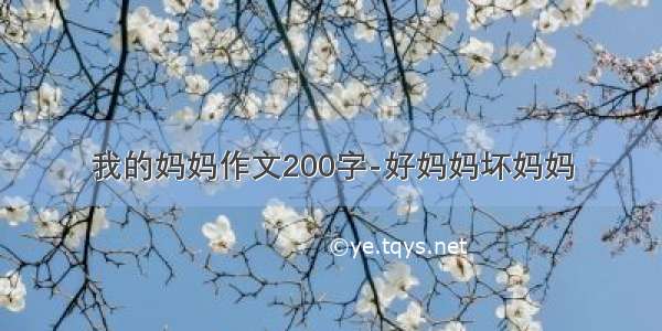 我的妈妈作文200字-好妈妈坏妈妈