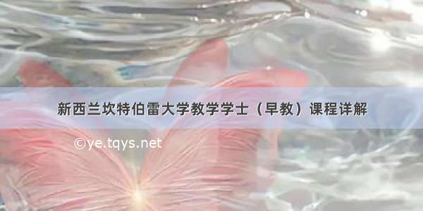 新西兰坎特伯雷大学教学学士（早教）课程详解