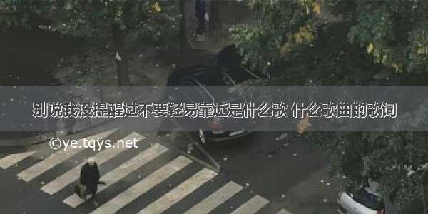 别说我没提醒过不要轻易靠近是什么歌 什么歌曲的歌词