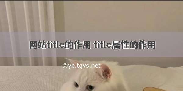 网站title的作用 title属性的作用