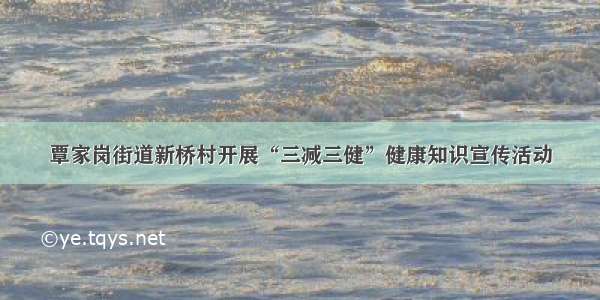 覃家岗街道新桥村开展“三减三健”健康知识宣传活动