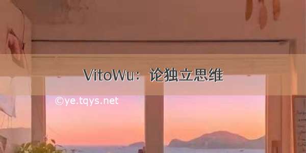 VitoWu：论独立思维