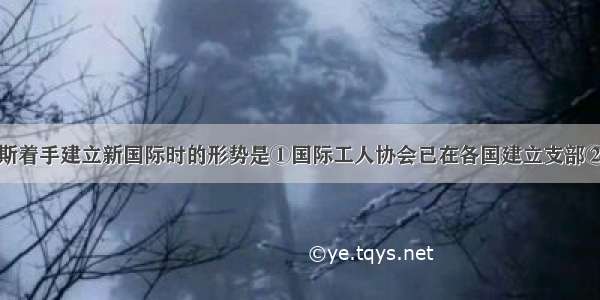 单选题恩格斯着手建立新国际时的形势是①国际工人协会已在各国建立支部②欧美各国成