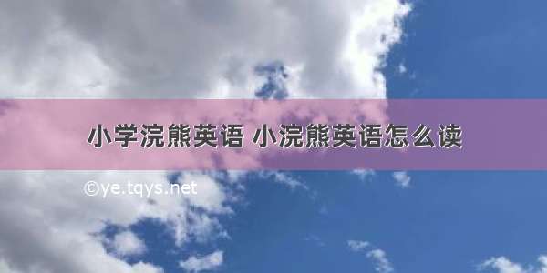 小学浣熊英语 小浣熊英语怎么读