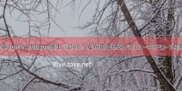 免疫治疗先驱James Allison博士《Cell》发布重要研究 CTLA-4与PD-1抑制剂联用...