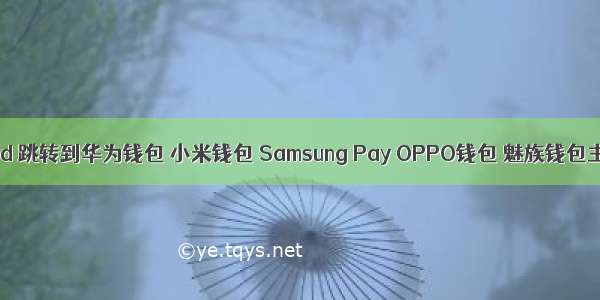 Android 跳转到华为钱包 小米钱包 Samsung Pay OPPO钱包 魅族钱包主页面