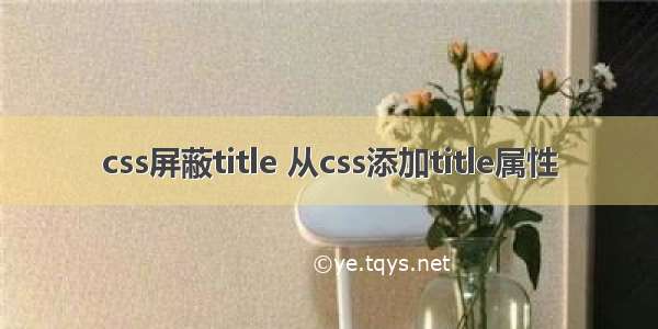 css屏蔽title 从css添加title属性