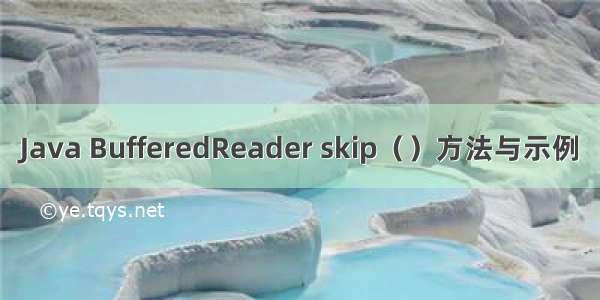 Java BufferedReader skip（）方法与示例