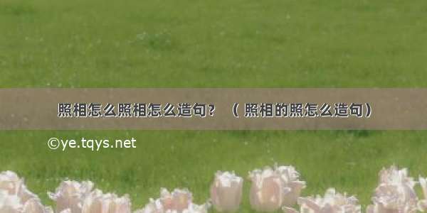 照相怎么照相怎么造句？ （ 照相的照怎么造句）