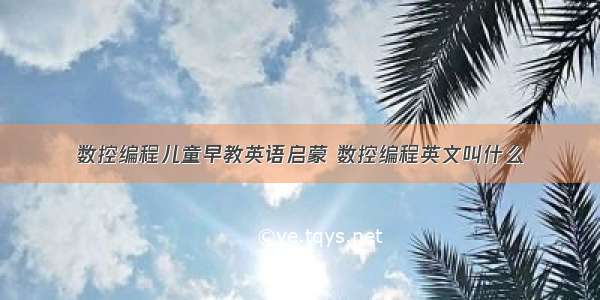 数控编程儿童早教英语启蒙 数控编程英文叫什么