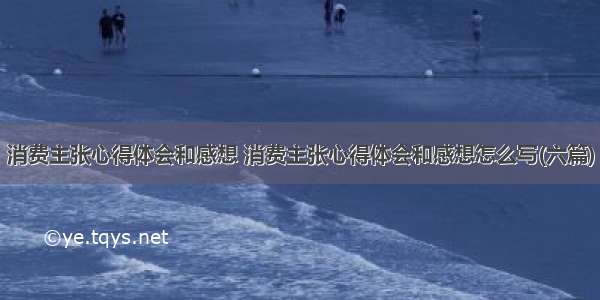 消费主张心得体会和感想 消费主张心得体会和感想怎么写(六篇)