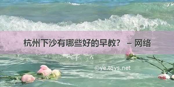 杭州下沙有哪些好的早教？ – 网络