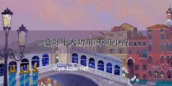 桑叶十大功用 不可小视