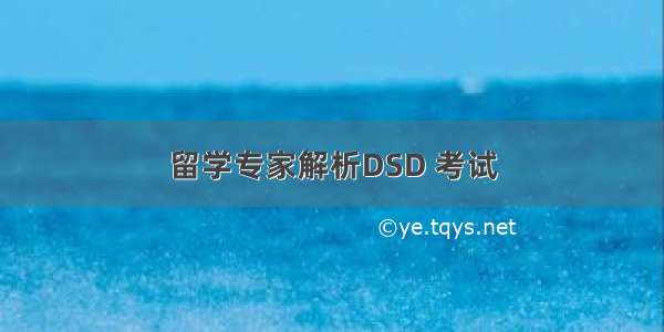 留学专家解析DSD 考试