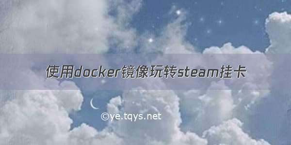 使用docker镜像玩转steam挂卡