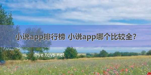 小说app排行榜 小说app哪个比较全？