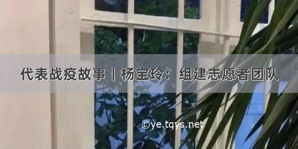 代表战疫故事｜杨宝玲：组建志愿者团队