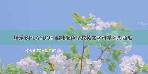 培乐多PLAYDOH 趣味颜色早教英文字母学习A 西瓜