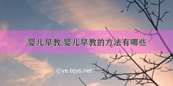 婴儿早教 婴儿早教的方法有哪些