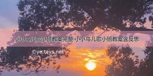 小小鸟儿歌小班教案完整 小小鸟儿歌小班教案含反思