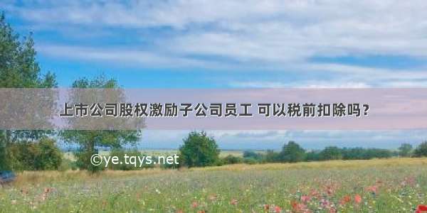 上市公司股权激励子公司员工 可以税前扣除吗？