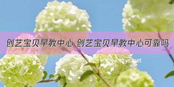 创艺宝贝早教中心 创艺宝贝早教中心可靠吗