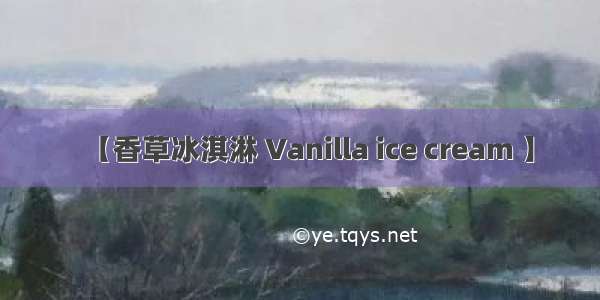 【香草冰淇淋 Vanilla ice cream 】