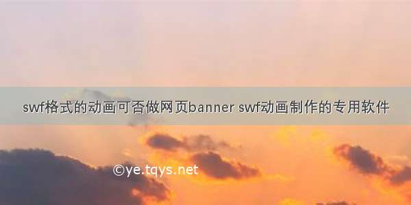 swf格式的动画可否做网页banner swf动画制作的专用软件