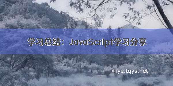 学习总结：JavaScript学习分享