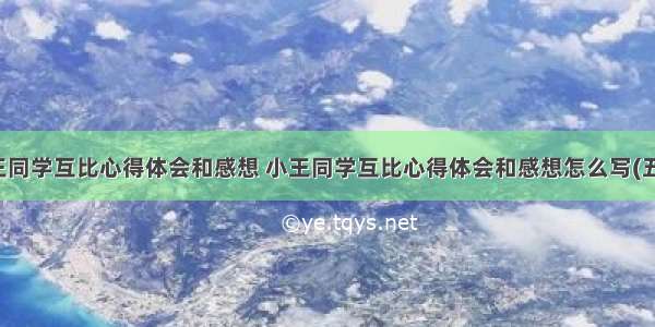 小王同学互比心得体会和感想 小王同学互比心得体会和感想怎么写(五篇)