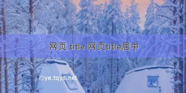 网页 title 网页title居中