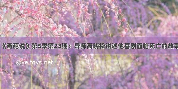 《奇葩说》第5季第23期：导师高晓松讲述他喜剧面临死亡的故事