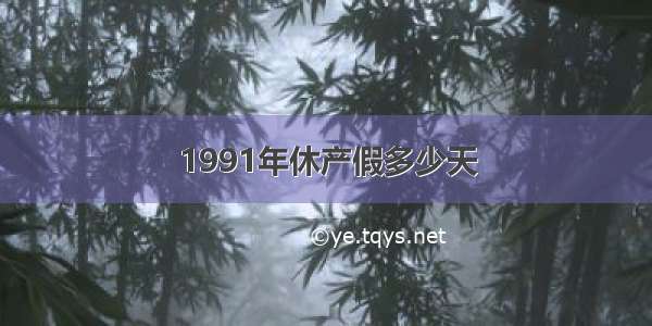 1991年休产假多少天