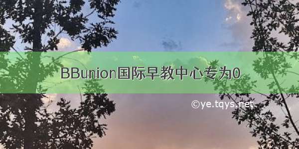 BBunion国际早教中心专为0