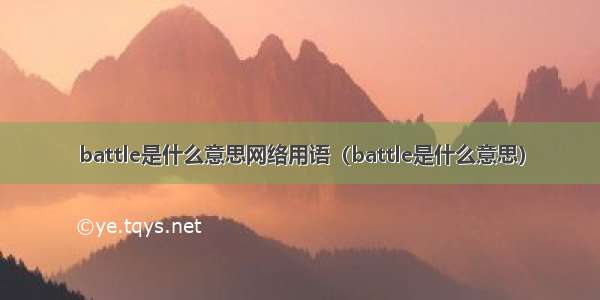 battle是什么意思网络用语（battle是什么意思）