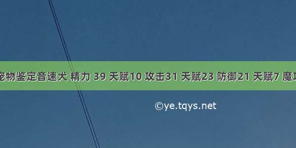 洛克王国宠物鉴定音速犬 精力 39 天赋10 攻击31 天赋23 防御21 天赋7 魔攻23 天赋1