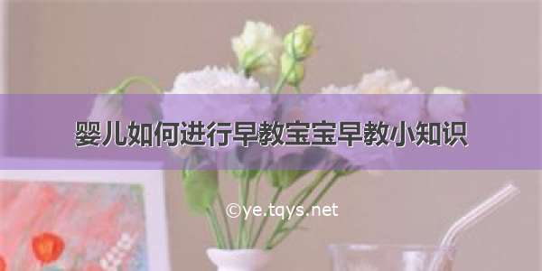 婴儿如何进行早教宝宝早教小知识