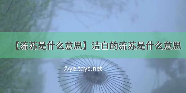 【流苏是什么意思】洁白的流苏是什么意思