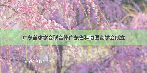 广东首家学会联合体广东省科协医药学会成立