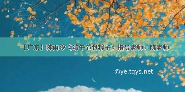 【广东】陈雨汐《端午节包粽子》指导老师：陈老师