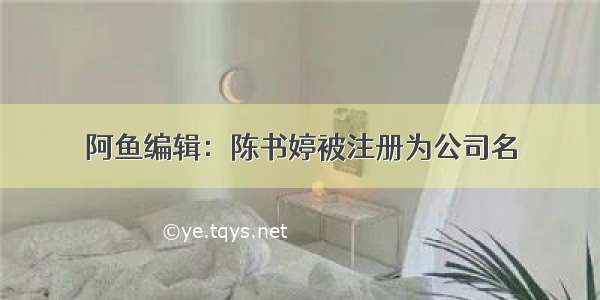 阿鱼编辑：陈书婷被注册为公司名