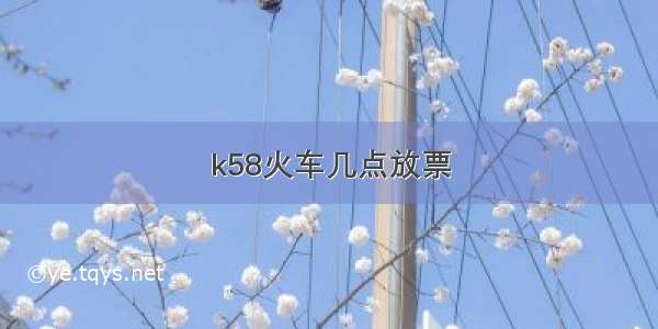 k58火车几点放票