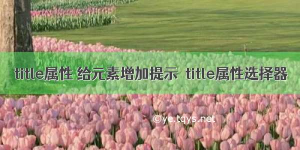 title属性 给元素增加提示  title属性选择器