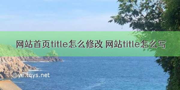 网站首页title怎么修改 网站title怎么写