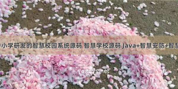 一款针对中小学研发的智慧校园系统源码 智慧学校源码 Java+智慧安防+智慧互联+智慧