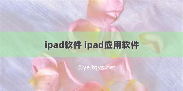 ipad软件 ipad应用软件